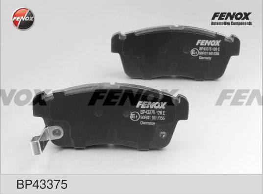 Тормозные колодки Fenox передние для Daihatsu Copen I 2003-2012. Артикул BP43375