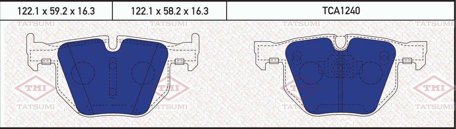 Колодки тормозные BMW X5 (E70/F15)/X6 (E71/F16) 07- задн. (Tatsumi). Артикул TCA1240