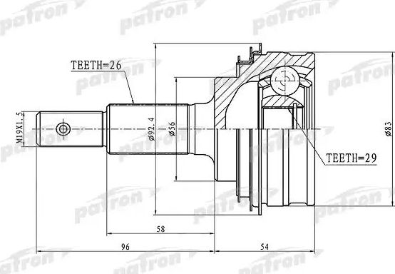 Шрус наружный (граната) Patron. Артикул PCV1440
