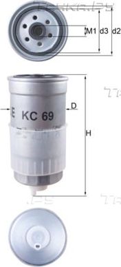 Топливный фильтр Mahle-Knecht для Audi 90 II (B3) 1989-1991. Артикул KC 69