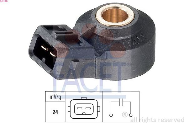 Датчик детонации Facet Made in Italy - OE Equivalent для Alfa Romeo 159 2005-2011. Артикул 9.3148