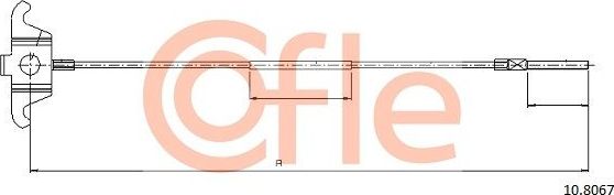 Трос ручника (тросик ручного тормоза) Cofle передний для Volvo S80 I 1998-2006. Артикул 92.10.8067