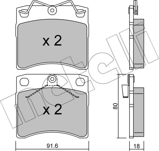Тормозные колодки Metelli. Артикул 22-0163-1