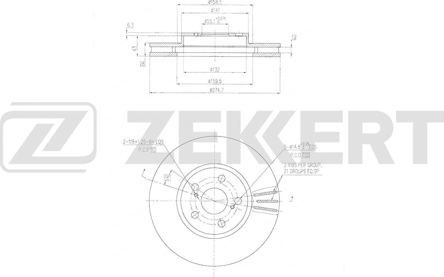 Тормозной диск Zekkert. Артикул BS-6815