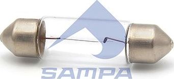 ЛАМПА BT: C5W, LS: C5W, R. POWER: 5 W, ST: SV8,5-8, V: 12V, L: 39 MM Sampa. Артикул 096.1846