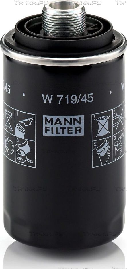 Масляный фильтр Mann-Filter для Skoda Yeti I 2009-2017. Артикул W 719/45