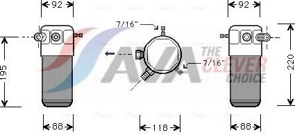 Осушитель кондиционера AVA (алюминий). Артикул OLD118