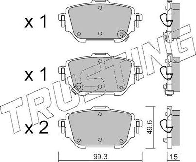 Тормозные колодки Trusting. Артикул 1236.0