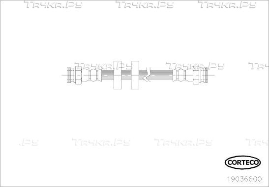 Тормозной шланг Corteco задний для Citroen Nemo I 2008-2015. Артикул 19036600