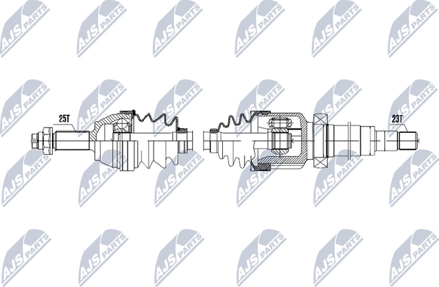 Полуось (привод в сборе, приводной вал) NTY передняя левая для Ford Focus I 1998-2005. Артикул NPW-FR-030