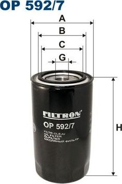 Масляный фильтр Filtron. Артикул OP 592/7