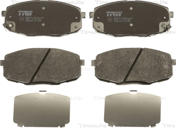 Тормозные колодки TRW COTEC передние для Hyundai i30 I 2007-2012. Артикул GDB3450