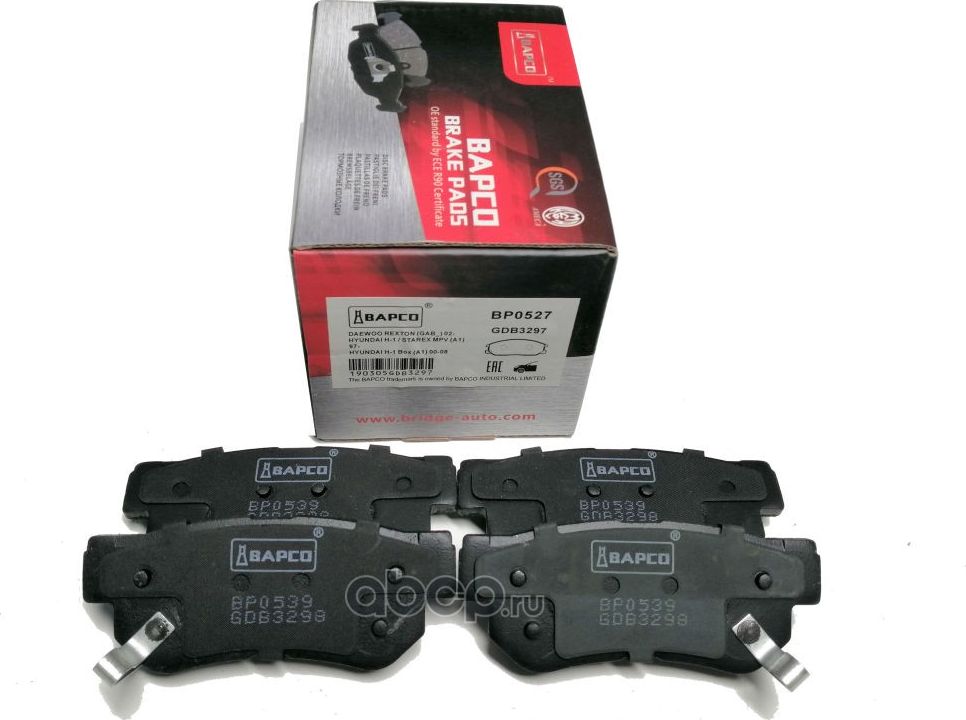 Колодки тормозные дисковые пер. HYUNDAI Santa Fe I, SSANGYONG ACTYON (Bapco) Bapco. Артикул BP0527