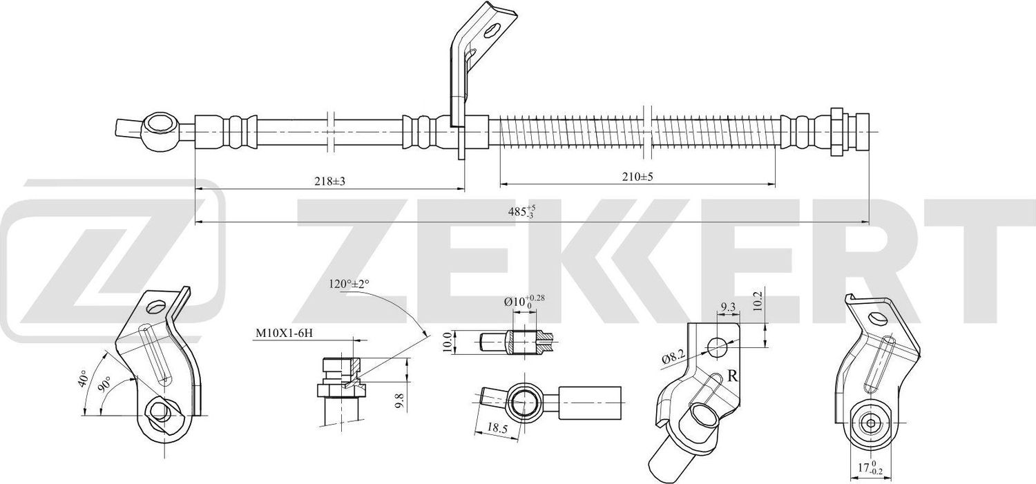 Тормозной шланг Zekkert. Артикул BS-9385