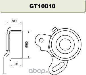Натяжной ролик (натяжитель) ремня ГРМ GMB. Артикул GT10010