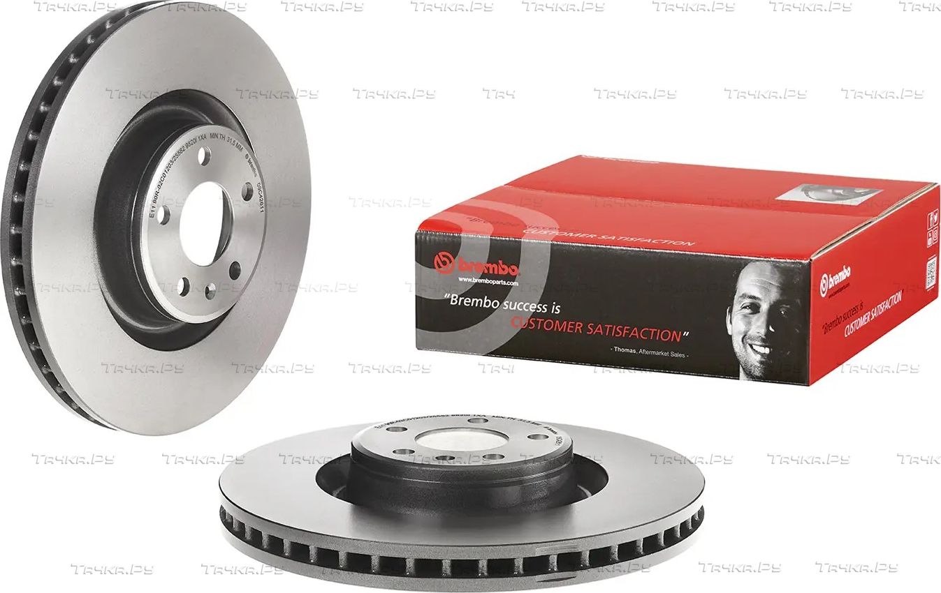 Тормозной диск Brembo UV Coated передний для Audi A6 allroad III (C7) 2012-2018. Артикул 09.C426.11