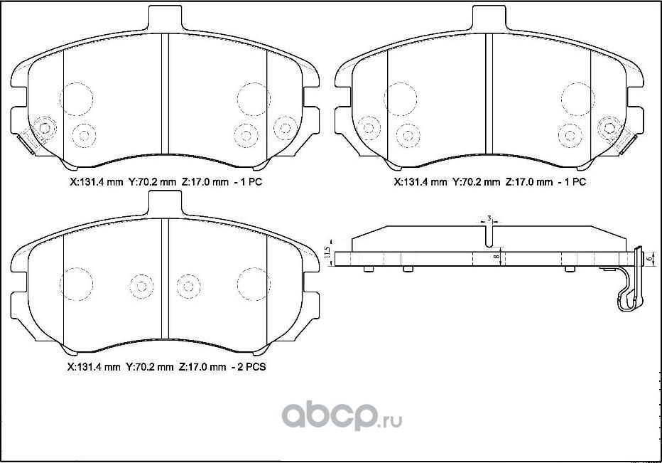Колодки торм.пер. (Avantech). Артикул AV006