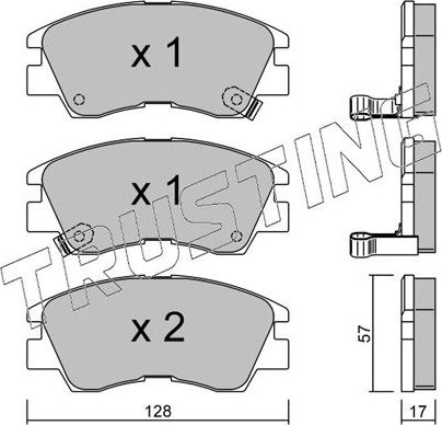Тормозные колодки Trusting. Артикул 117.0