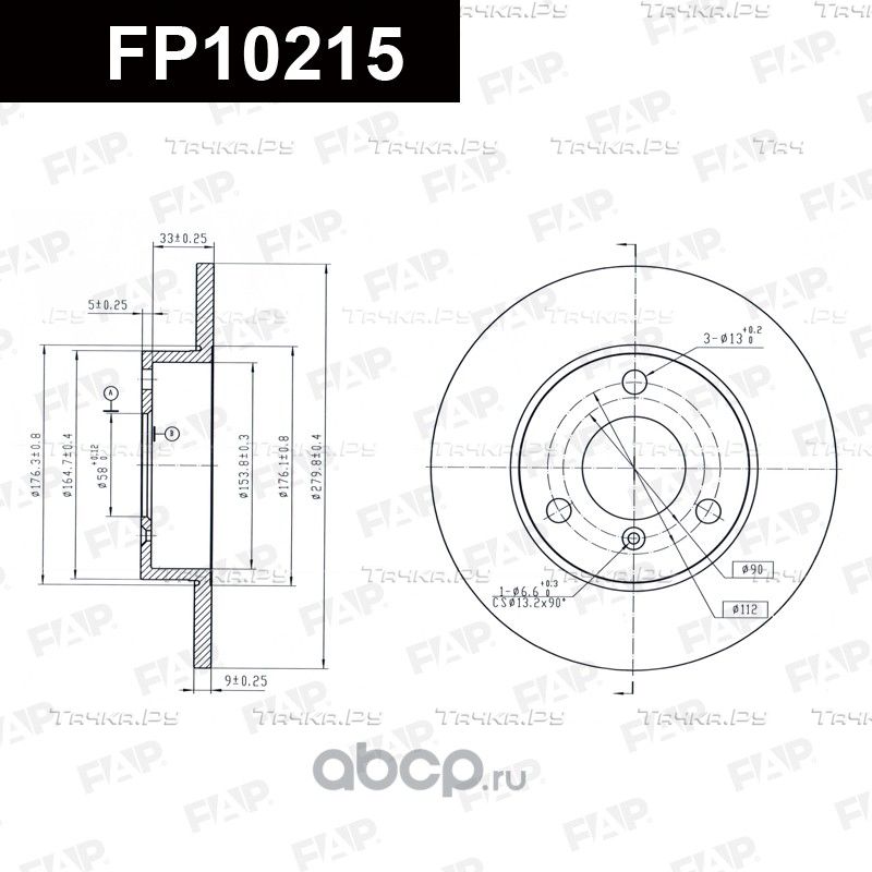 FP10215 ДИСК ТОРМОЗНОЙ (FAP). Артикул FP10215