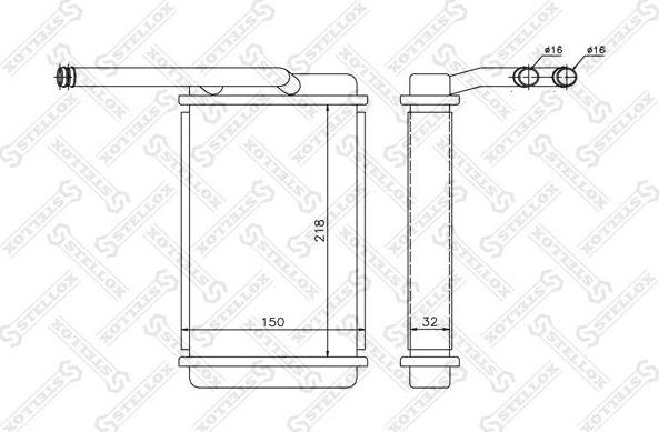 Радиатор отопителя (печки) Stellox. Артикул 10-35054-SX