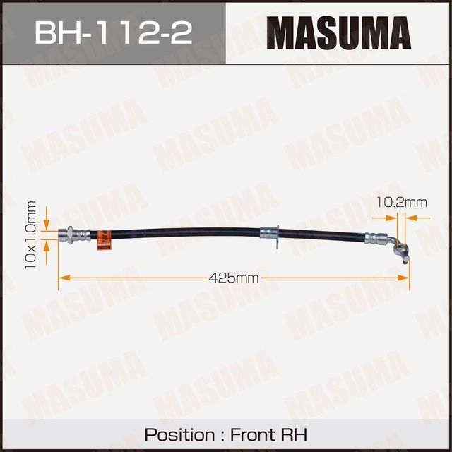 Тормозной шланг Masuma передний левый для Toyota Land Cruiser 100 1998-2007. Артикул BH-112-2