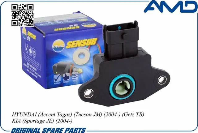 Датчик полож.дросс.заслонки HYUNDAI Accent Tagaz Tucson JM 2004- Getz TB KIA Spo (AMD). Артикул AMD.SEN19