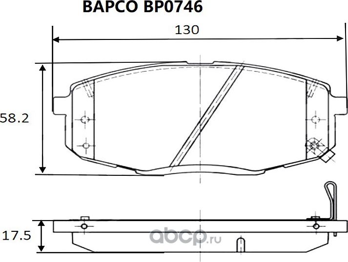 Колодки тормозные дисковые BP0746, (Bapco) Bapco. Артикул BP0746