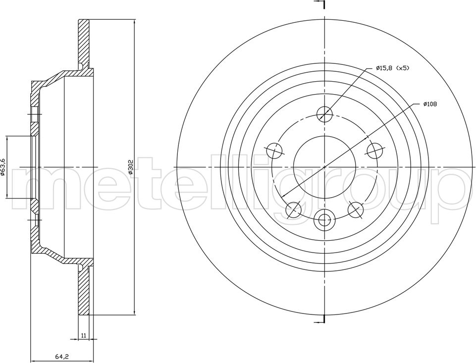 Тормозной диск Metelli. Артикул 23-1779C