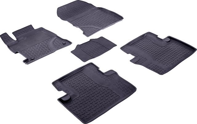 Коврики резиновые Seintex с высоким бортиком для салона Honda Civic седан 2012-2026. Артикул 85082