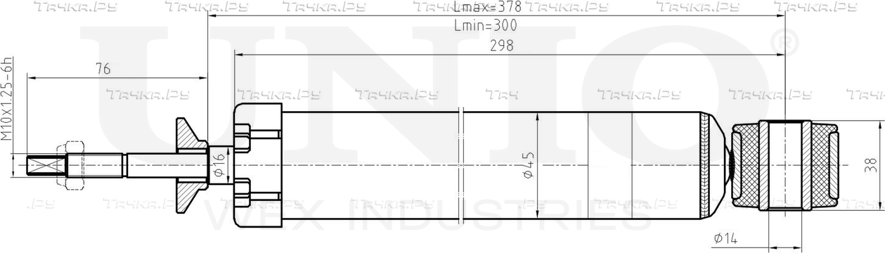 Амортизатор подвески (Unio). Артикул SAB-10490