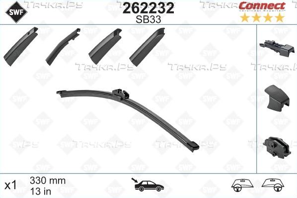 Щетка стеклоочистителя (дворник) SWF задняя для SEAT Ibiza IV 2008-2017. Артикул 262232