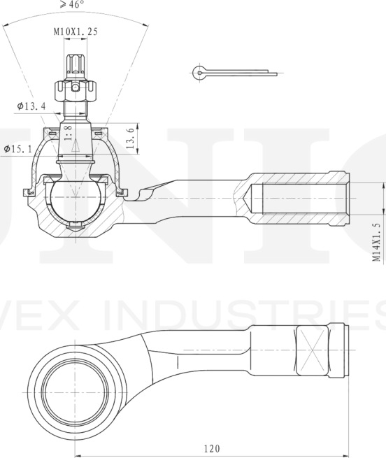 Наконечник рулевой тяги (Unio). Артикул SSP-10176