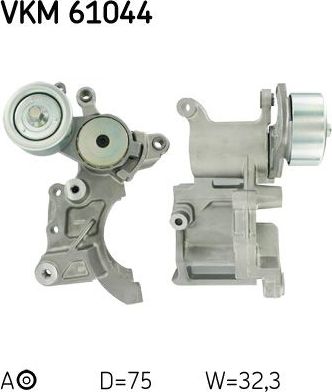Натяжной ролик (натяжитель) приводного поликлинового ремня SKF. Артикул VKM 61044