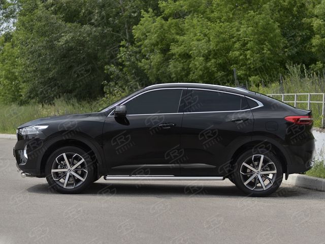 Защита порогов RusStal труба d63 секции (вариант 1) для Haval F7x 1.5 4WD 2019-2022. Артикул HF7XT-0038391