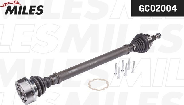 Полуось (привод в сборе, приводной вал) Miles передняя правая для Volkswagen Golf IV 1997-2006. Артикул GC02004