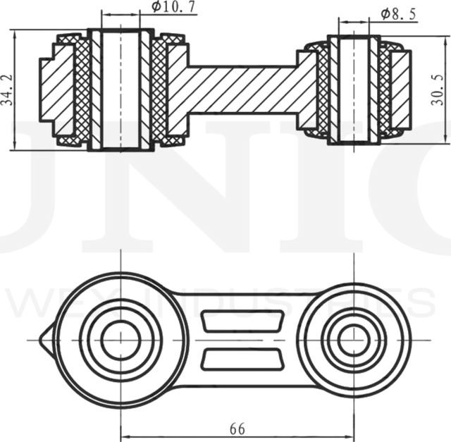 Тяга/стойка стабилизатора (Unio). Артикул SSP-50009