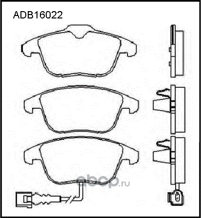 Колодки тормозные (Allied Nippon). Артикул ADB16022