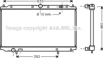 Радиатор охлаждения двигателя AVA. Артикул VO2124