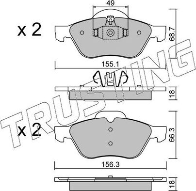 Тормозные колодки Trusting. Артикул 344.1