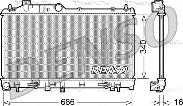 Радиатор охлаждения двигателя Denso (алюминий) для Subaru Legacy IV 2003-2009. Артикул DRM36008