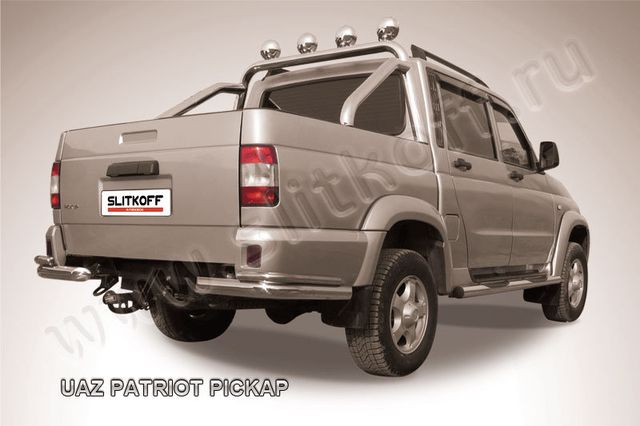 Защита Slitkoff задняя d76/42 уголки двойные для УАЗ Pickup 2007-2014. Артикул UPpic006