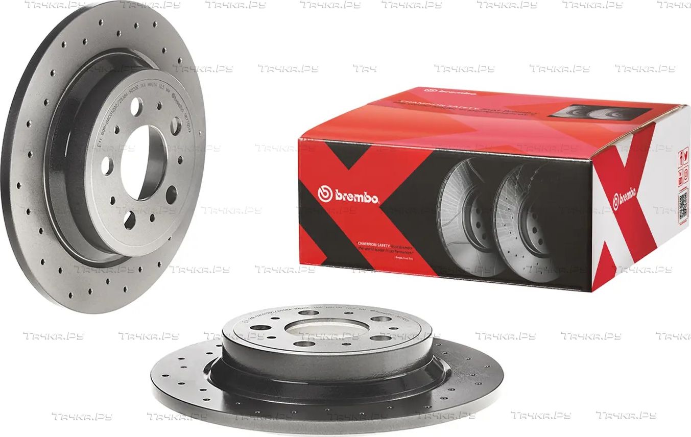 Тормозной диск Brembo XTRA задний для Volvo XC70 I 2000-2007. Артикул 08.7765.1X