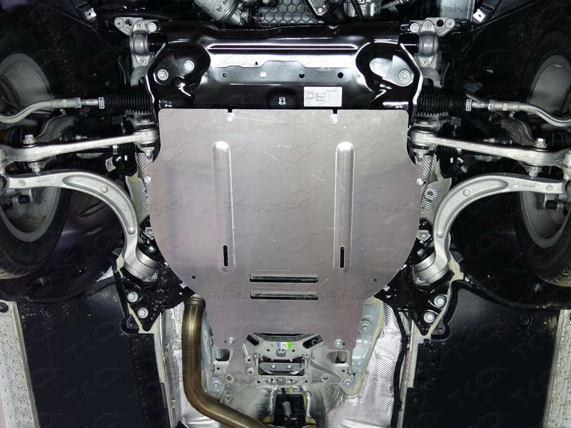 Защита алюминиевая ТСС (4 мм) для КПП Audi A4 B9 2015-2026. Артикул ZKTCC00190