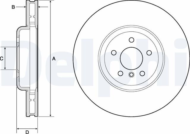 Тормозной диск Delphi для BMW 7 V (F01/F02/F04) 2008-2015. Артикул BG9160C