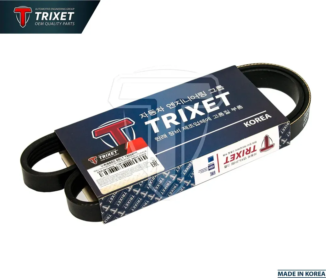 Ремень приводной 5PK1010 генератора Nexia DOHC, Espero, Lanos с ГУР 5-ручьевой (Trixet). Артикул T9004PK