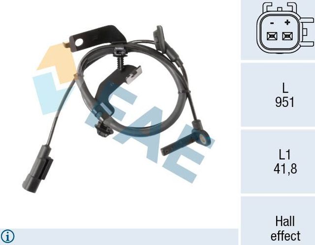 Датчик ABS FAE передний правый для Jeep Patriot 2007-2017. Артикул 78655