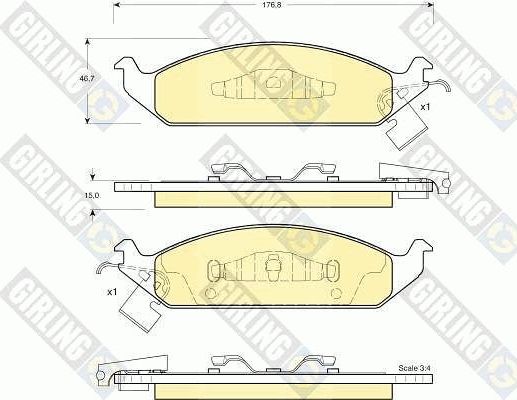 Тормозные колодки Girling передние для Chrysler Cirrus 1994-2000. Артикул 6140165