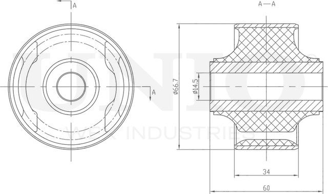 Сайлентблок рычага подвески (Unio). Артикул RMP-20167