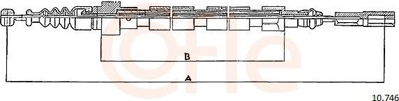 Трос ручника (тросик ручного тормоза) Cofle для Volkswagen Passat B2 1981-1988. Артикул 92.10.746