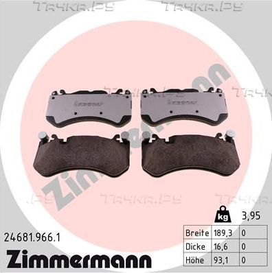 Тормозные колодки Zimmermann rd:z. Артикул 24681.966.1